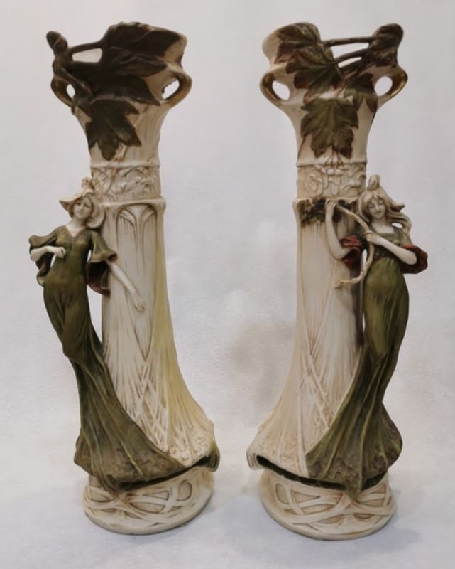 Royal Dux Vases Art Nouveau