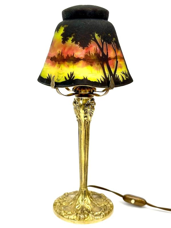 Lampe Daum " Paysage lacustre"