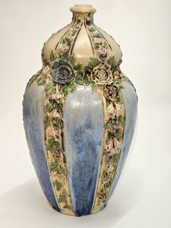 Joseph Mougin Important Pied de Lampe "Fleurs et Raisins"