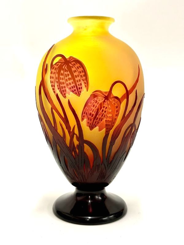 Emile Gallé Vase "Fritillaires Pintades"