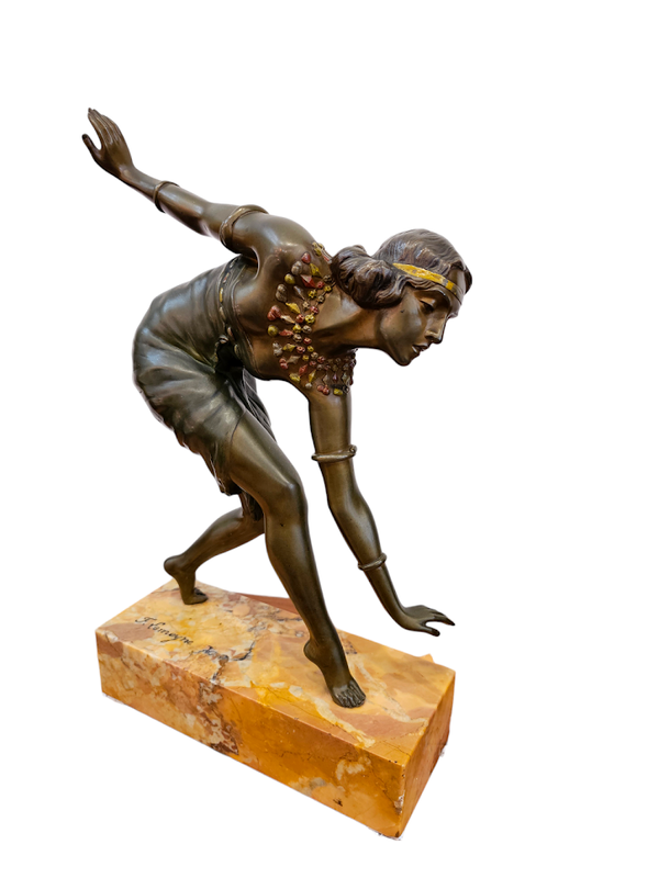 F. Lemoyne Bronze Art Deco "Danseuse Orientale"