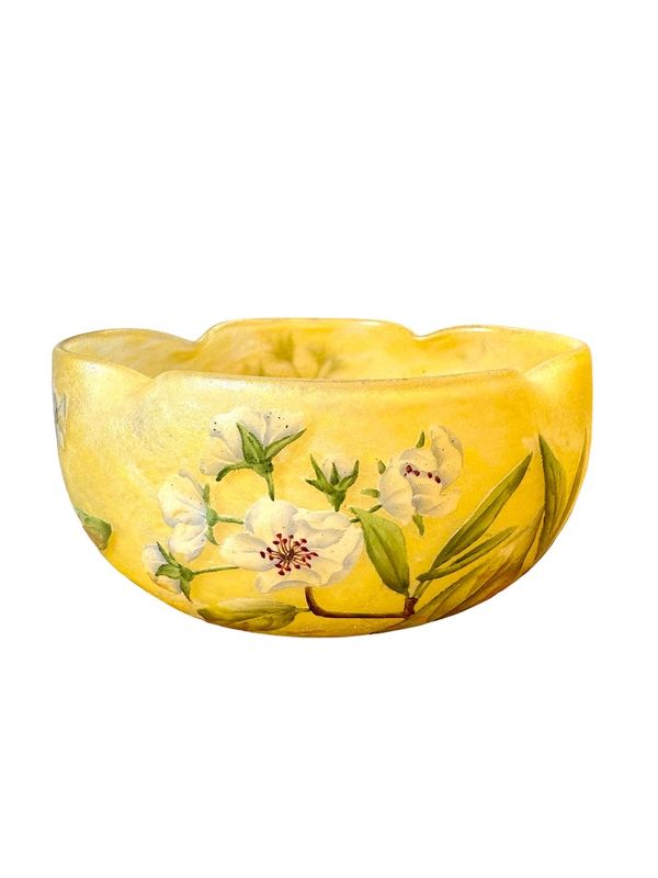 Daum Nancy Coupe Quadrilobée "Fleurs De Pommier"