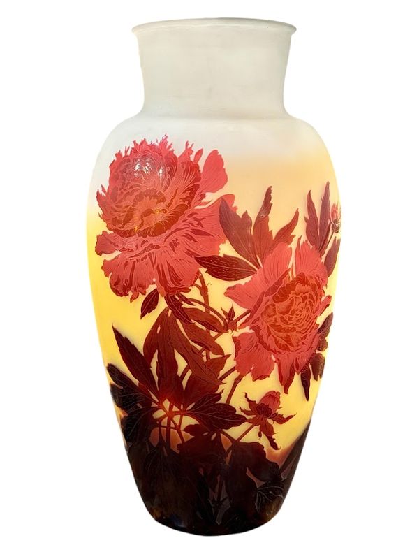 Emile Gallé Exceptionnel Vase "Pivoines"