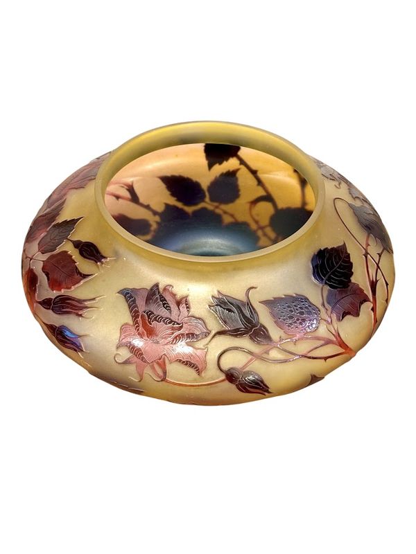 D'argental Important Vase Toupie "Aux Roses"