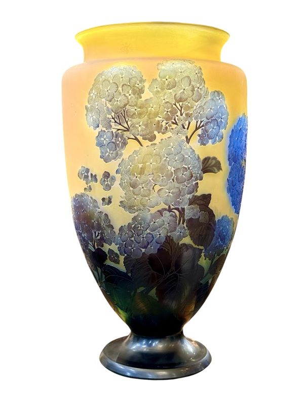 Emile Gallé Monumental Vase "Hortensias"