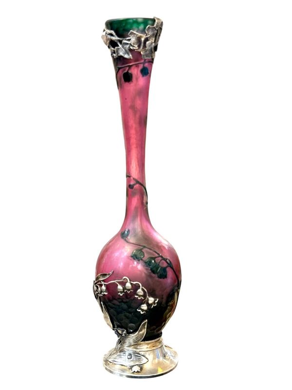 Vase Daum à Monture Argent "Au Muguet"