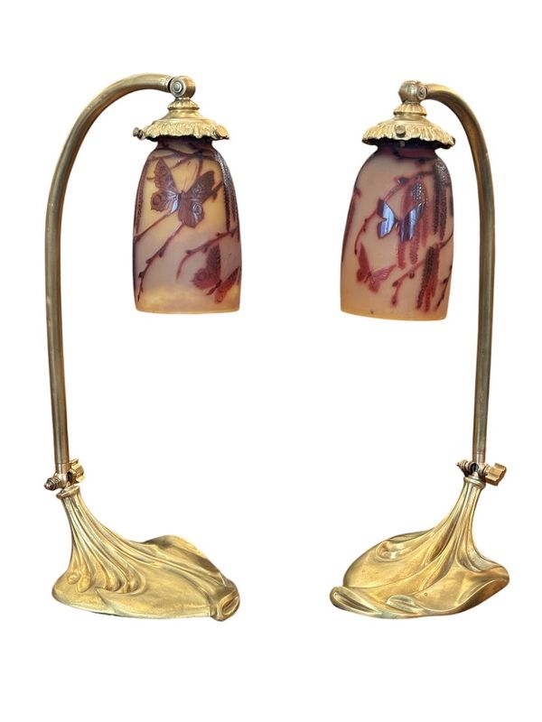 Paul Nicolas Paire de Lampes de Table "Papillons"