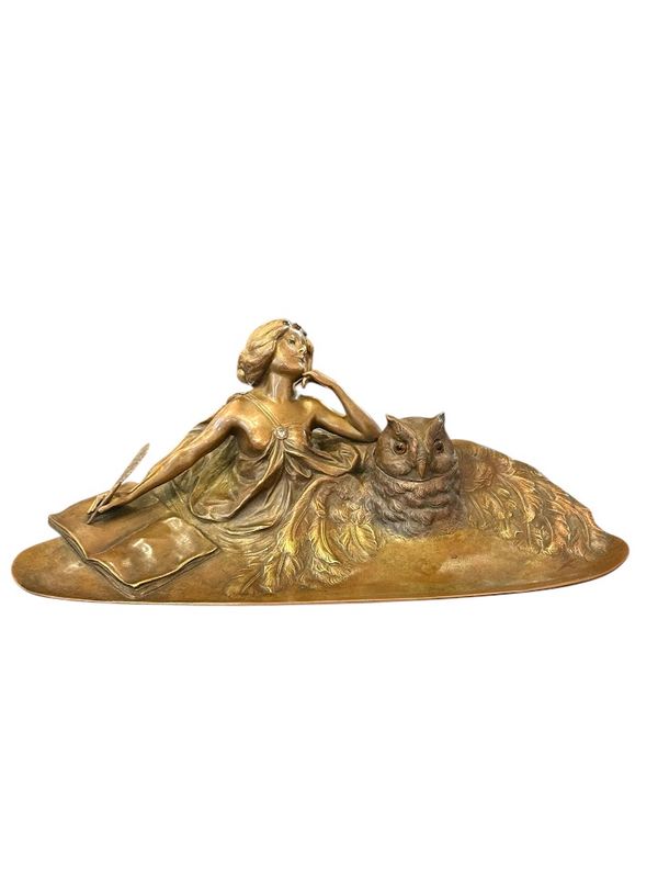 Franz Bergman Encrier en Bronze de Vienne