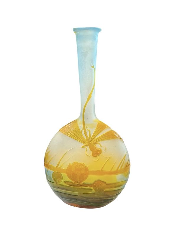 Emile Gallé Vase Soliflore "A La Libellule"