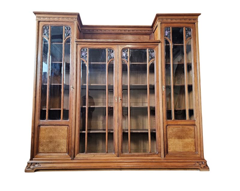 Majorelle Importante Bibliothèque Art Nouveau "Ginkgo Biloba"