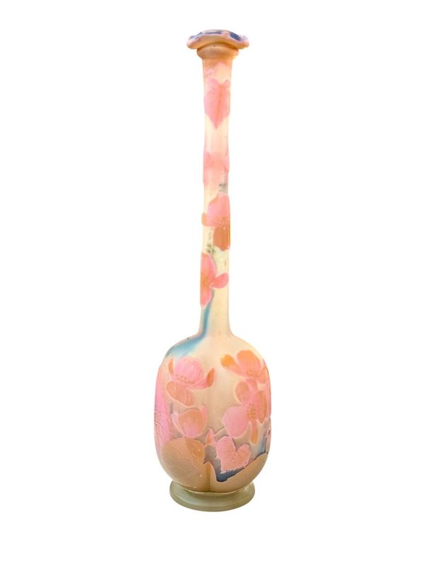 Emile Gallé Vase Soliflore "Décor Floral"