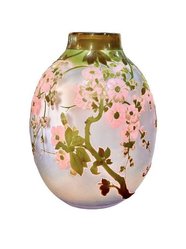 Emile Gallé Important Vase “Fleurs de Pommiers du Japon”